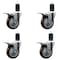 Service Caster 4'' Maroon Poly Swivel 1-5/8'' Expanding Stem Caster Set Total Lock Brake, 4PK SCC-EXTTL20S414-PPUB-MRN-158-4 - alternate 1